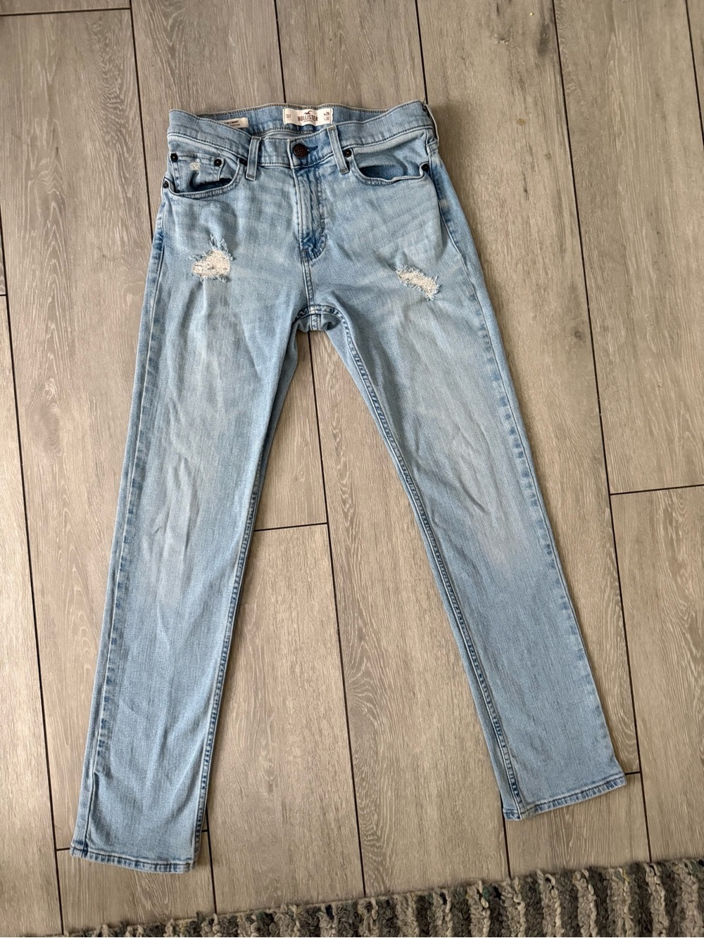 Hollister Light Wash Distressed Skinny Jeans